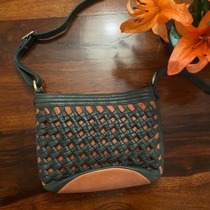 Leather and suede shoulder or cross body purse